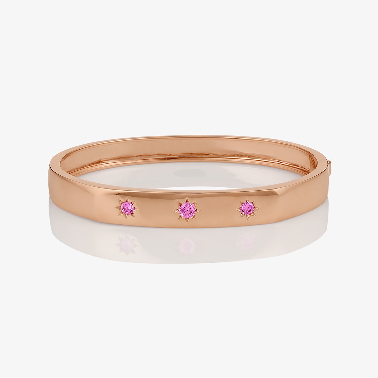 Triple Star Pink Sapphire Bangle