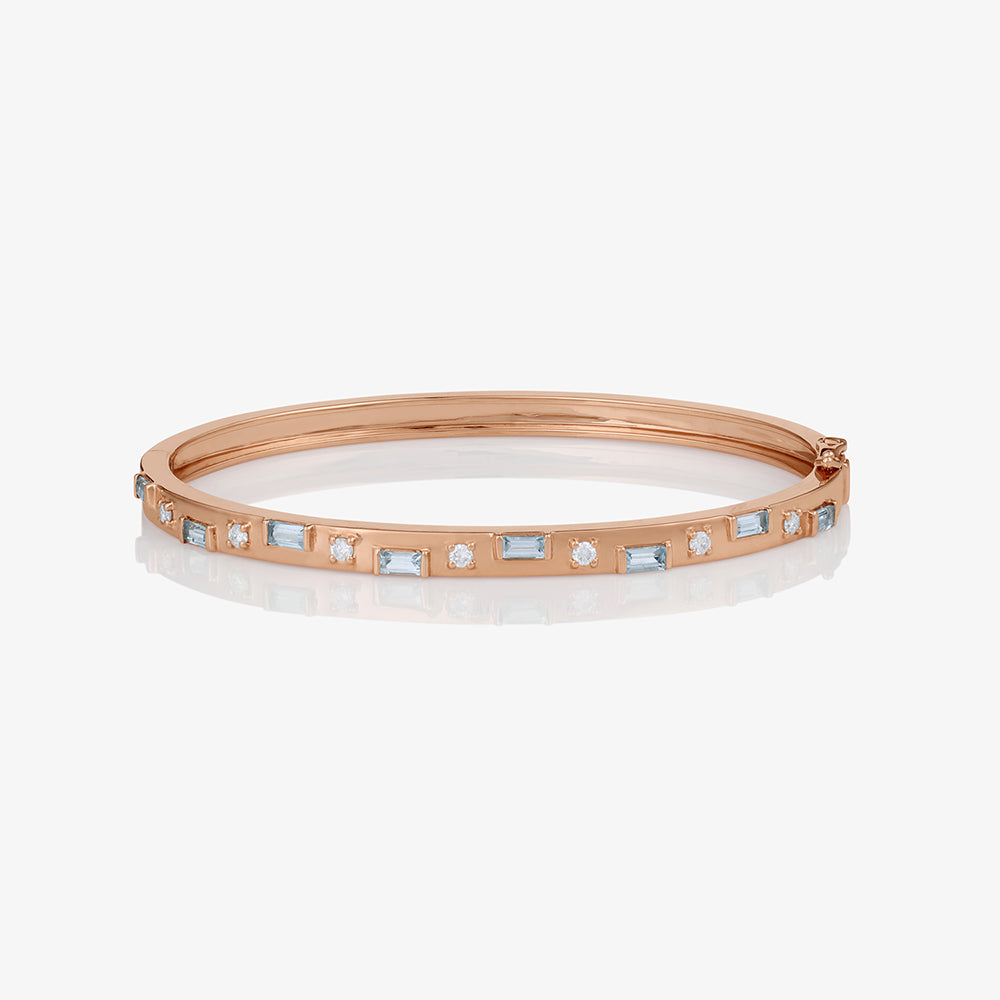 Geo Blue Topaz Diamond Bangle