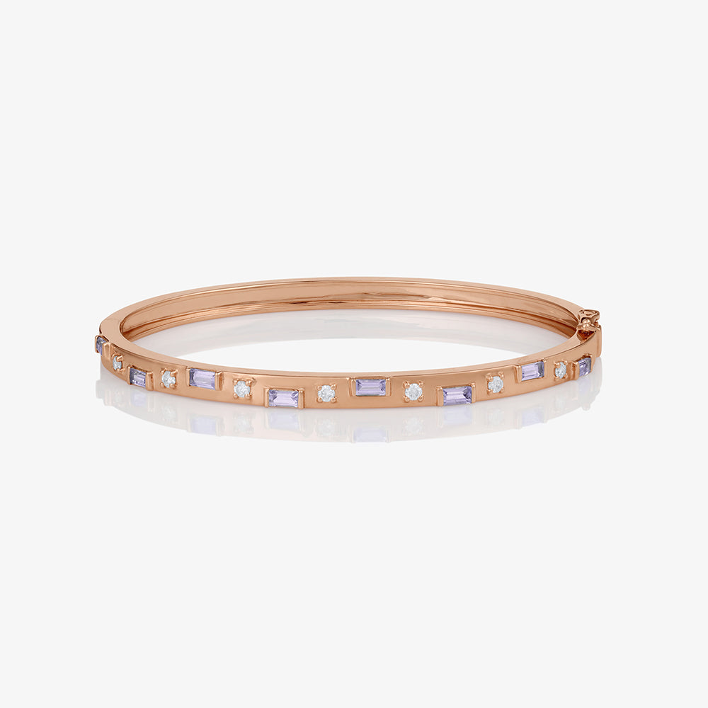 Geo Light Amethyst Diamond Bangle