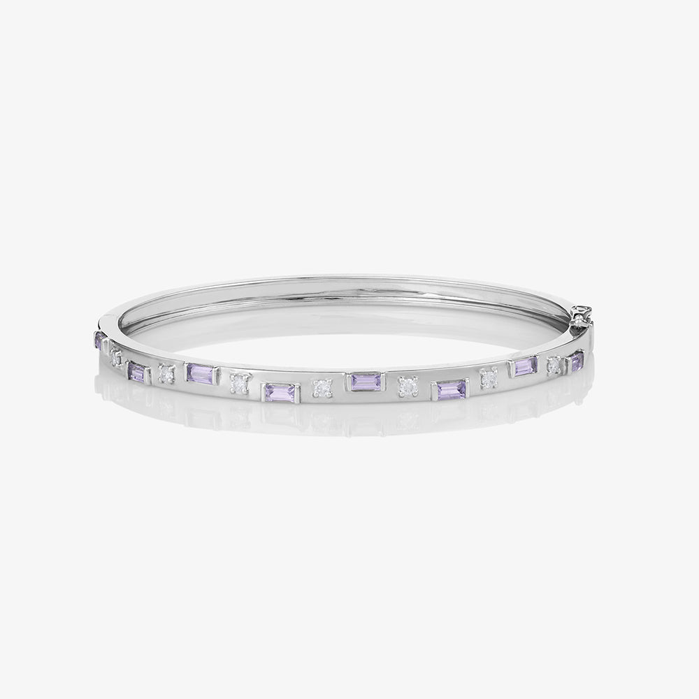 Geo Light Amethyst Diamond Bangle