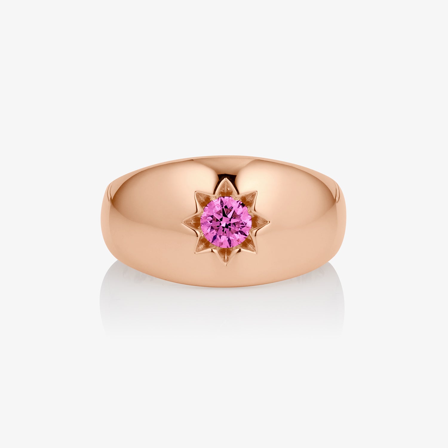 Star Pink Sapphire Dome Ring