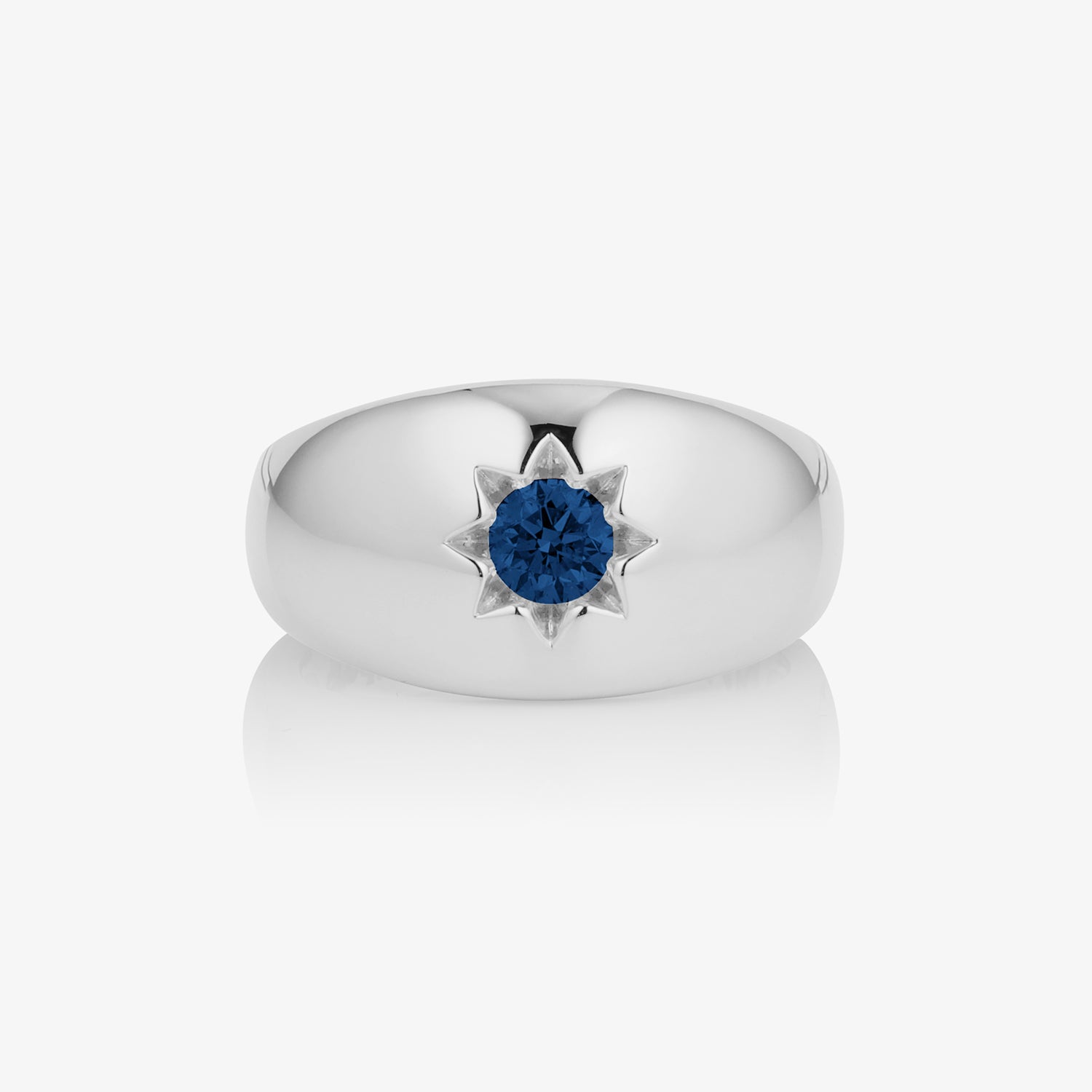 Star Blue Sapphire Dome Ring