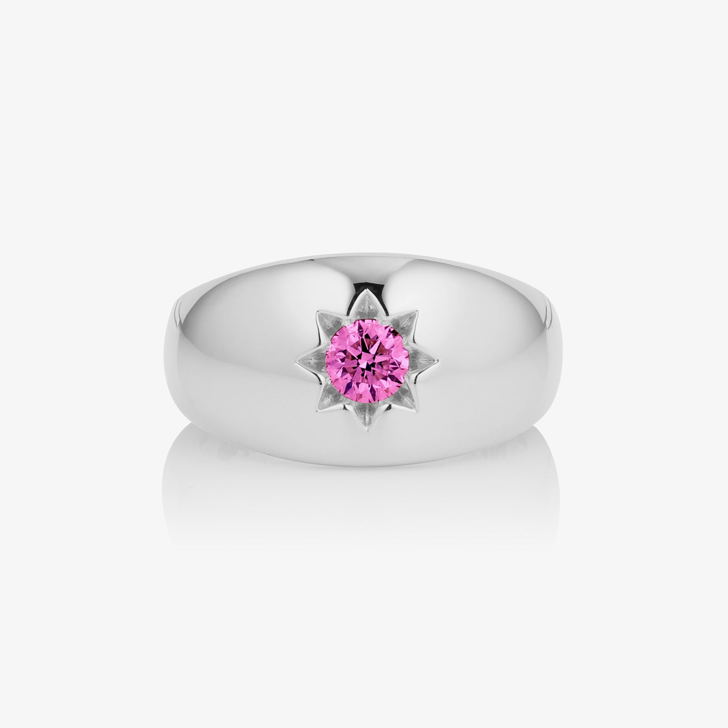 Star Pink Sapphire Dome Ring