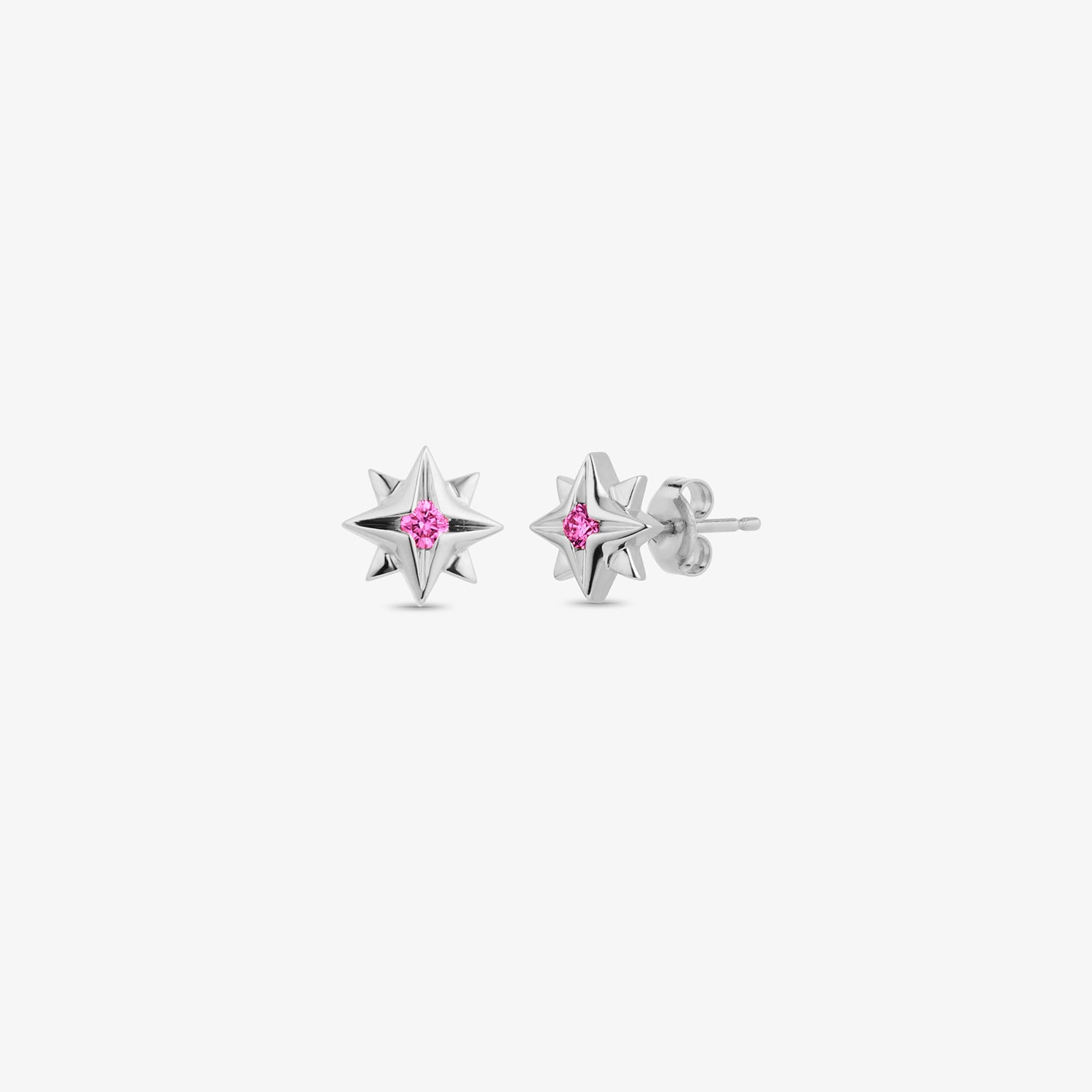 North Star Pink Saphhire Studs