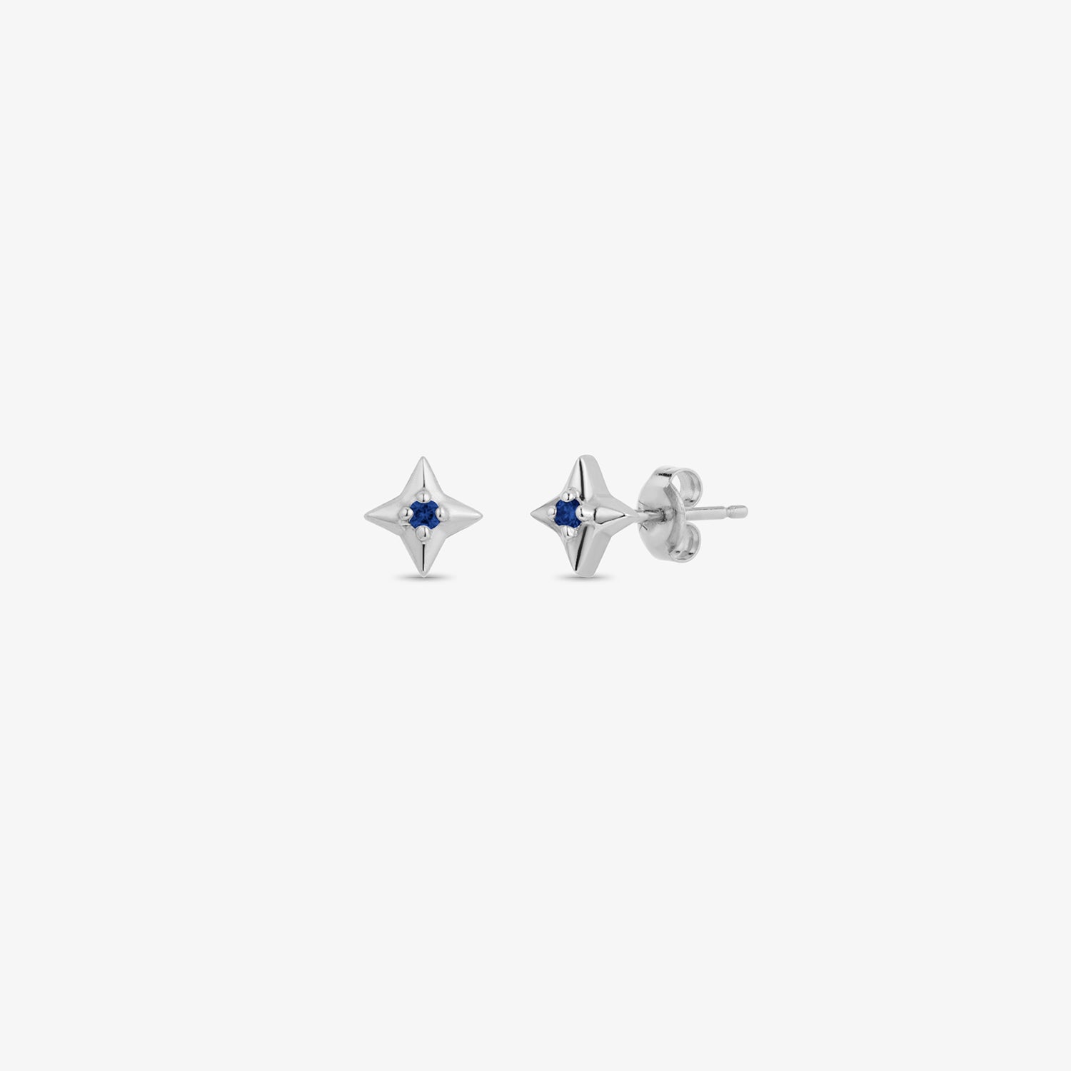 Blue Sapphire Star Studs