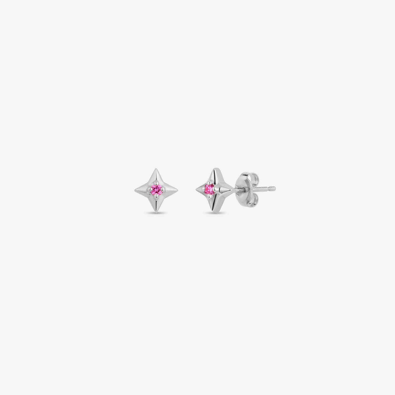 Pink Sapphire Star Studs