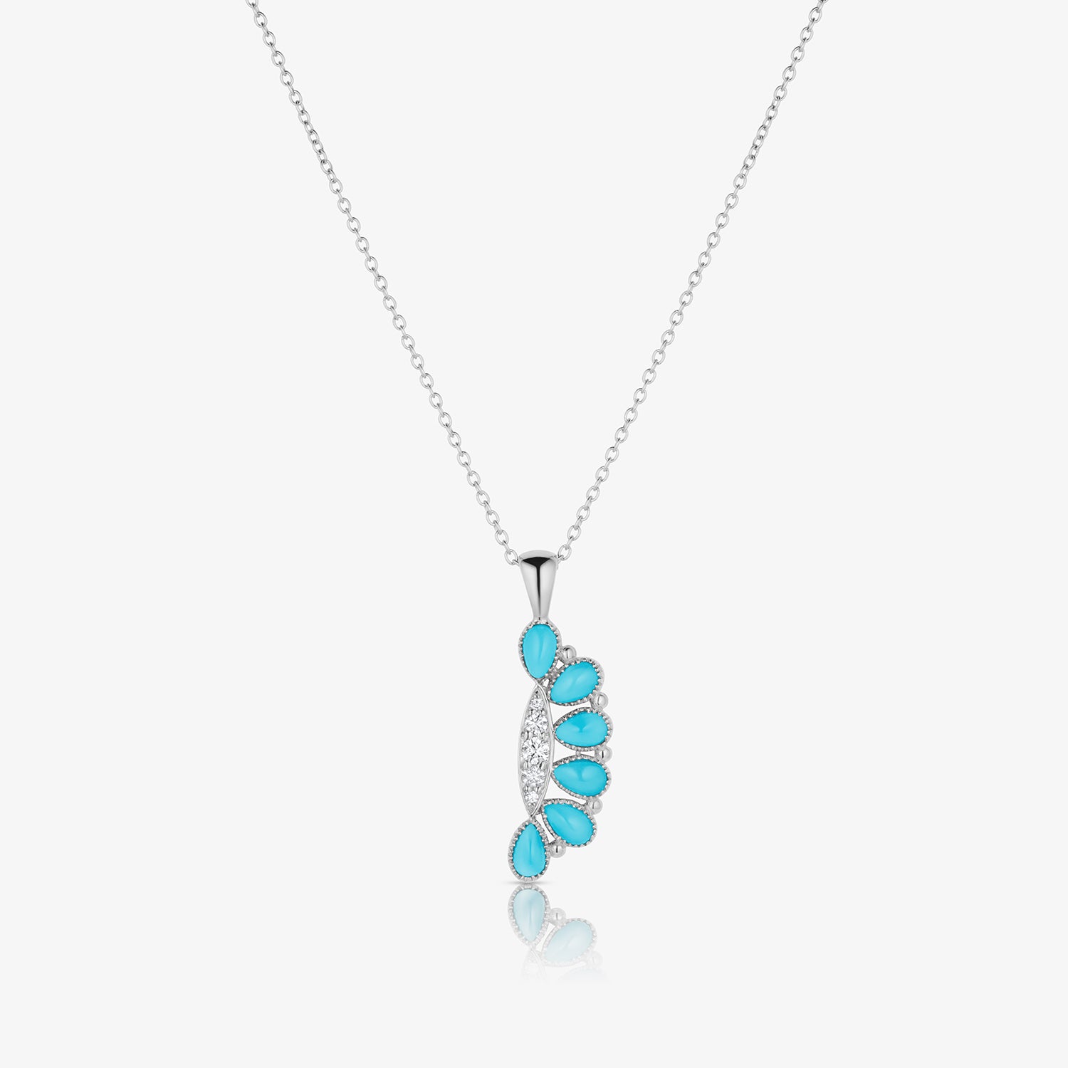 Tia Turquoise Diamond Pendant Necklace