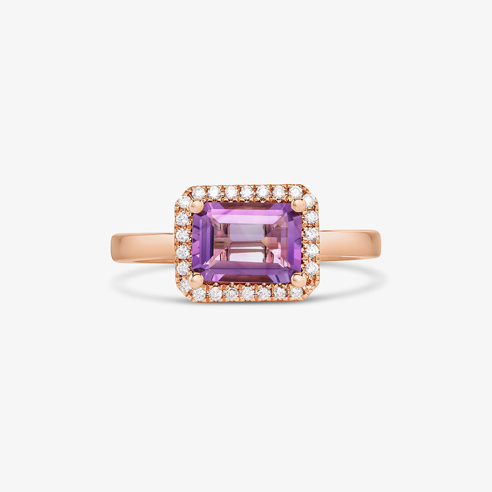 Purple Amethyst East/West Rings