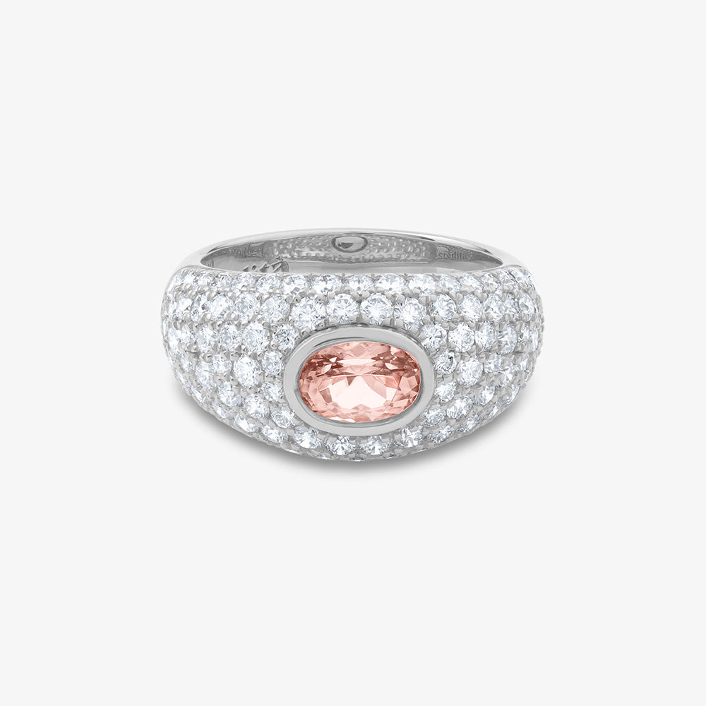 June Bombe Morganite Pave Ring