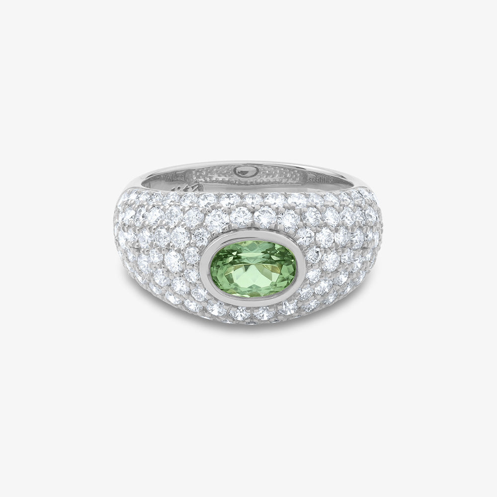 June Bombe Mint Tourmaline Pave Ring