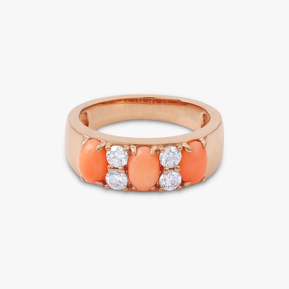 Billie Pink Coral Diamond Ring